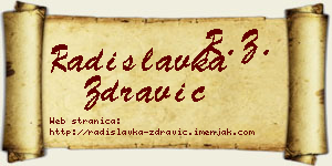 Radislavka Zdravić vizit kartica